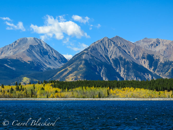 Two monstrous, jagged peaks south of Leadville, Colorado