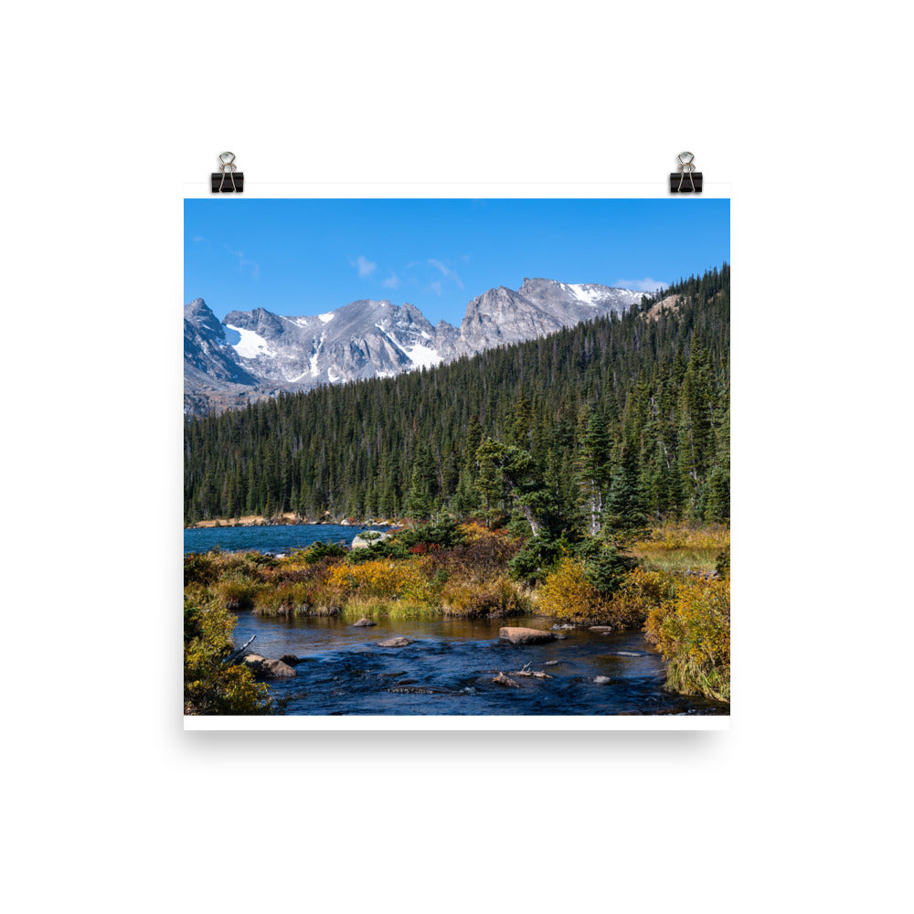 Photo paper poster of Long Lake in Brainard Lake Recreation Area of beautiful Colorado