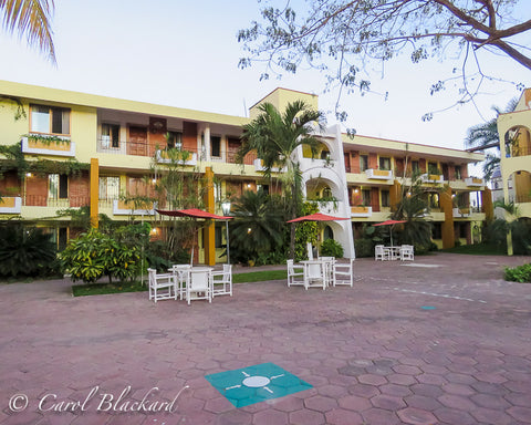 Hotel courtyard in San Blas