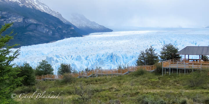 Glacier expanse with visitor walkway 