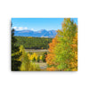 Canvas print of mountain range with changing aspens