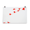 Scarlet Ibis flying in formation-print